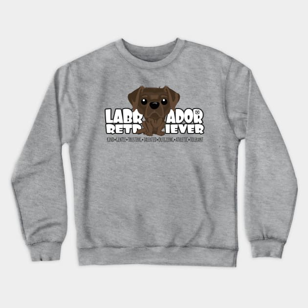 Labrador Retriever (Choco) - DGBighead Crewneck Sweatshirt by DoggyGraphics